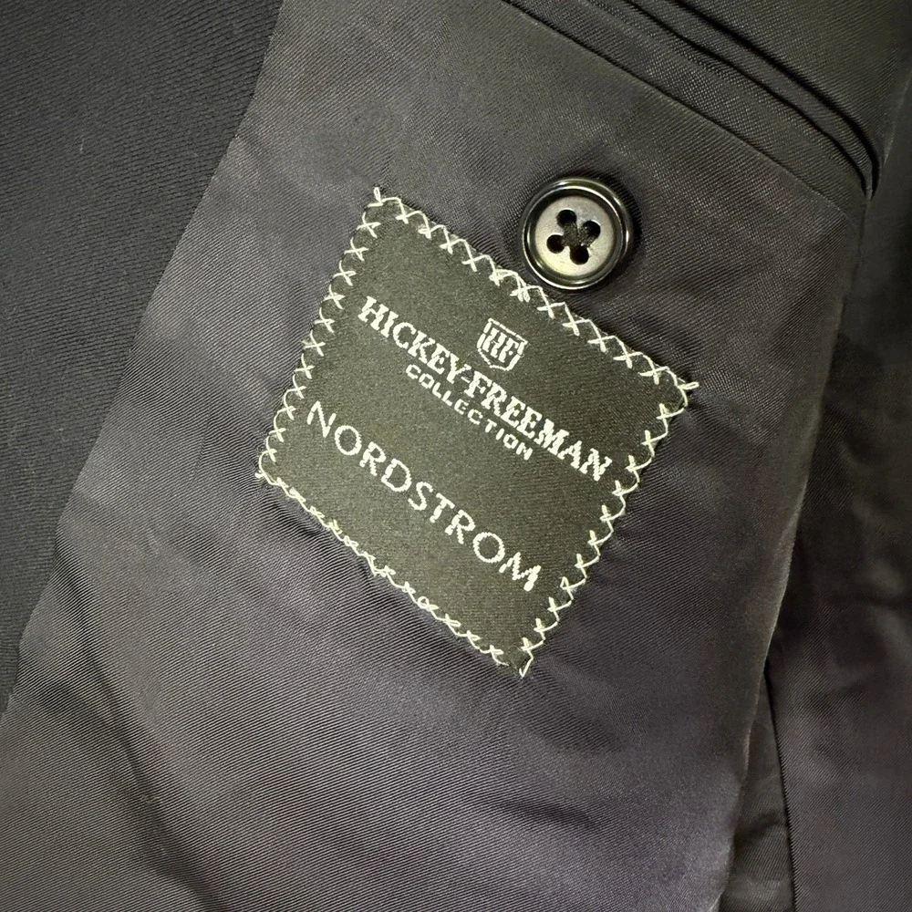 Hickey Freeman Mens 46XL Slim‎ Fit Tall Big Navy Blue Wool Blazer Loro Piana USA